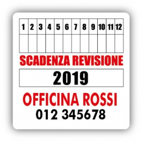 Adesivi per collaudi rettangolare 6x5cm 250pz 